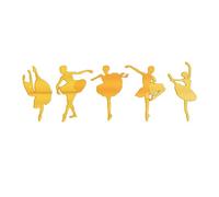 Mirror Wall Sticker Set of 5 Ballerina Mirror Wall Stickers Ballet Dancer Decals Home Decor for Girls Bedroom Dancing Room Dance Studio Murals(Golden)