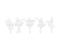 Mirror Wall Sticker Set of 5 Ballerina Mirror Wall Stickers Ballet Dancer Decals Home Decor for Girls Bedroom Dancing Room Dance Studio Murals(Silver)