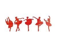 Mirror Wall Sticker Set of 5 Ballerina Mirror Wall Stickers Ballet Dancer Decals Home Decor for Girls Bedroom Dancing Room Dance Studio Murals(Red)