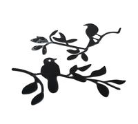 Mirror Wall Stickers 2Pcs 3D Mirrors Birds Branch Wall Stickers Decal Wall Art Removable Room Party Wedding Decor Home Deco Wall Sticker(Black)