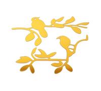 Mirror Wall Stickers 2Pcs 3D Mirrors Birds Branch Wall Stickers Decal Wall Art Removable Room Party Wedding Decor Home Deco Wall Sticker(Gold)