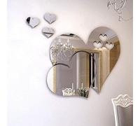 Mirror Wall Stickers, 3D Crystal Double Love Heart Acrylic Diy Art Wall Stickers For Home Living Room Bathroom Tv Background Decor