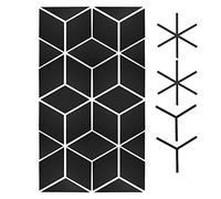 Mirror Wall Stickers DIY Acrylic Wall Decals Self Adhesive Reusable Decorative Stickers for Living Room Bathroom Office Store Black 15/28/54 Pieces (M Black)