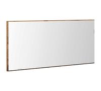 Mirror with LED Strip Lights Glass and Engineered Wood Wall Bathroom vidaXL