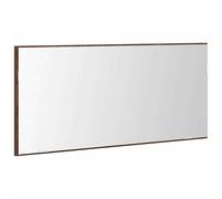 Mirror with LED Strip Lights Glass and Engineered Wood Wall Bathroom vidaXL