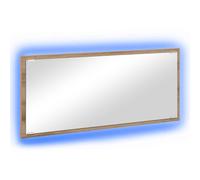 Mirror with LED Strip Lights Wall-mounted Engineered Wood Modern Vanity vidaXL