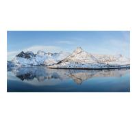 MIRRORANG 180x61cm Snowy Mountain Lake Aquarium Background Winter Snow Covered Alpine Natural Durable Fish Tank Background Vinyl