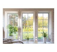 MIRRORANG 2,2x1,5m Interior Backdrop Living Room French Window View Trees Plant Photography Background Home and House Design Business Video Conference Decoration Photoshoot Props, Vinyl