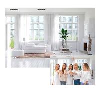 MIRRORANG 2,2x1,5m Interior Decoration Backdrop Living Room Curtain Window Decor Background for Photography Office Interior Room Decor Plants White Furniture Kid Adult Photo Video Make Props