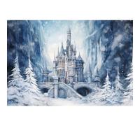MIRRORANG 2,2x1,5m Winter Castle Photography Backdrop Fantasy Forest Snowy Landscape Vintage Palace Background Christmas Family Party Kids Birthday Party Baby Shower Decor Banner Photo Booth Props