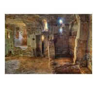 MIRRORANG 2,5x1,8m Interior of an Old Cave House Background Ancient Habitation Tuff Primitive Landmark Architecture Historic Town Photography Backdrop Infant Artistic Portrait Wallpaper, Vinyl