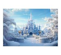 MIRRORANG 2,5x1,8m Winter Ice World Backdrop White Castle Garden Ice Sculpture Luxury Palace Photography Background Birthday Party Baby Shower Photo Booth Props Christmas Decoration Banner