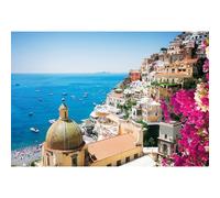 MIRRORANG 3,5x3m Italy Backdrop Seaside Town Scenery Blue Ocean Castle Buildings Background for Photography Wedding Banner Kids Adults Travel Photo Background, Vinyl