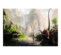 MIRRORANG 4,5x3m Jurassic Dinosaurs Backdrop 3D Dinosaur Dinosaurs World Mesozoic Forest Mountains Lake Trees Photography Background Baby Shower Kids Boys Birthday Party Decor Photo Booth Props