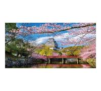 MIRRORANG 76x30cm Spring Nature Aquarium Background Spring Pink Flowers Cherry Japanese Temple Fish Tank Background Vinyl Background