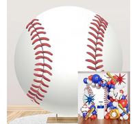 MIRRORANG Diameter 1,8m Round Baseball Backdrop Cover Baseball Fan Theme Party Background Sports Lover Birthday Party Decoration Supplies Adult Boys Portrait Studio Photo Prop, Polyester