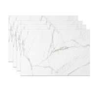 MIRRORANG Modern White Marble Placemats Set of 4 45x30cm Delicate Gray Place Mats for Kitchen Dining Room Home Decor Table Mats