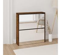 Mirrored 2 Drawer Shoe Cabinet, Slim Storage nizer with Flip Drawers, Stylish Hallway Stand Rack, Space-Saving Sideboard Unit, 63x17x67 cm for Entryway Storage
