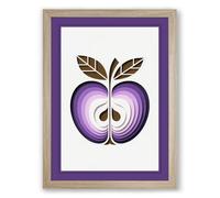 Mirrored Apple in Gold Modern Framed Wall Art Print A3 (42×29.7cm) Oak, Wall Decor for Living Room, Bedroom, Office & Home, Ready to Hang, Art Gift