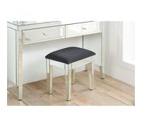 Mirrored Bedroom Dressing Table Stool Padded Black Velvet