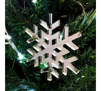 Mirrored Crystal Snowflake Christmas Tree Decoration - Pack of Ten