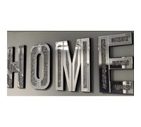Mirrored Diamond Crushed Crystal Mirror Diamond HOME Letters Wall Art