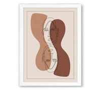Mirrored Faces Modern Framed Wall Art Print A3 (42×29.7cm) White, Wall Decor for Living Room, Bedroom, Office & Home, Ready to Hang, Art Gift