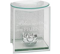 MIRRORED GLASS OIL BURNER - BLESS THIS HOME lesser & Pavey