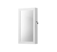 Mirrored Lockable Jewellery Cabinet, White