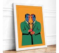 Mirrored Partners Pop Art Framed Wall Art Print A3 (42×29.7cm) White, Wall Decor for Living Room, Bedroom, Office & Home, Ready to Hang, Art Gift
