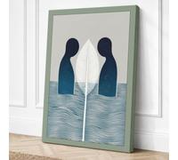 Mirrored Souls Minimalist Canvas Wall Art Print 18x12 Inch