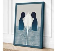 Mirrored Souls Minimalist Canvas Wall Art Print 18x12 Inch (46 x 30 cm)