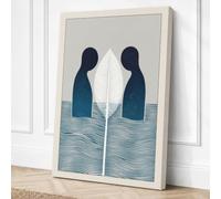 Mirrored Souls Minimalist Canvas Wall Art Print 24x16 Inch (61 x 41 cm)