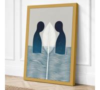 Mirrored Souls Minimalist Canvas Wall Art Print 24x16 Inch (61 x 41 cm)