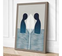 Mirrored Souls Minimalist Canvas Wall Art Print 30x20 Inch (76 x 51 cm)