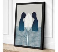 Mirrored Souls Minimalist Canvas Wall Art Print 36x24 Inch