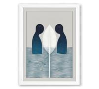 Mirrored Souls Minimalist Framed Wall Art Print A2 (59.4×42cm) White, Wall Decor for Living Room, Bedroom, Office & Home, Ready to Hang, Art Gift