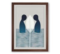 Mirrored Souls Minimalist Framed Wall Art Print A3 (42×29.7cm) Walnut, Wall Decor for Living Room, Bedroom, Office & Home, Ready to Hang, Art Gift