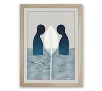 Mirrored Souls Minimalist Framed Wall Art Print A4 (29.7×21cm) Oak, Wall Decor for Living Room, Bedroom, Office & Home, Ready to Hang, Art Gift