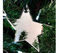 Mirrored Star Christmas Tree Decorations - Pack of 10