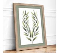 Mirrored Study Botanical Framed Wall Art Print A1 (84.1×59.4cm) Oak, Wall Decor for Living Room, Bedroom, Office & Home, Ready to Hang, Art Gift