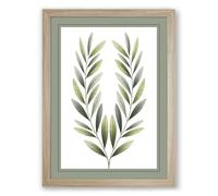 Mirrored Study Botanical Framed Wall Art Print A2 (59.4×42cm) Oak, Wall Decor for Living Room, Bedroom, Office & Home, Ready to Hang, Art Gift