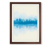 Mirrored Treeline Minimalist Framed Wall Art Print A2 (59.4×42cm) Walnut, Wall Decor for Living Room, Bedroom, Office & Home, Ready to Hang, Art Gift