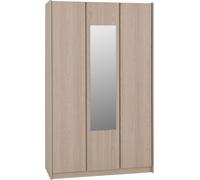 Mirrored Wardrobe Paris 3 Door Smoked Ash Bedroom Clothes Storage Organisation