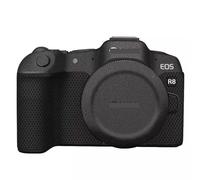 Mirrorless Camera Wrap Skin Vinyl Body Protective Sticker Premium Texture Ultra Slim Film Decals Cover for Canon EOS R8 EOSR8 (Leather Black)