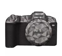 Mirrorless Camera Wrap Skin Vinyl Body Protective Sticker Premium Texture Ultra Slim Film Decals Cover for Canon EOS R8 EOSR8 (Triangle Titanium)