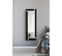 MirrorOutlet Aston Black All Glass Wall Mirror 120 X 40 Cm, Black