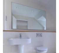 Mirroroutlet 4mm Sheet Mirror Glass Polished Edges With 4 Holes 120 X 80Cm