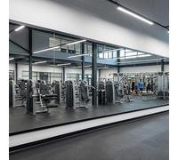 MirrorOutlet 6Ft X 4Ft Frameless Mirror Glass, 4 Holes, Home Gym Pilates Dance Studio mirror