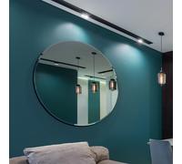 MirrorOutlet All Glass Bevelled Classic Design Round Mirror 120 x 120CM in Silver | Size: 1 Pack MirrorOutlet Silver 1 Pack